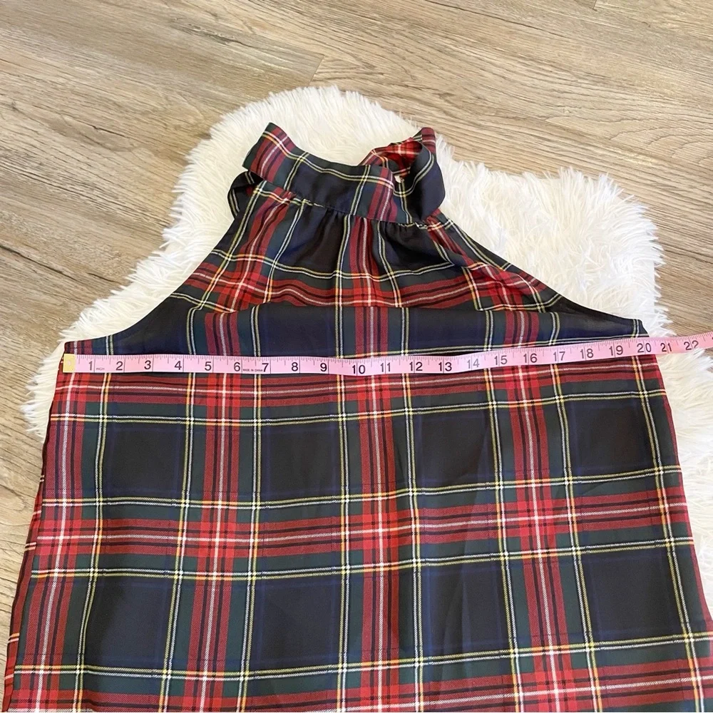J.Crew Halter Top Stewart Tartan Plaid Bow Tie Back Holiday 6 Christmas